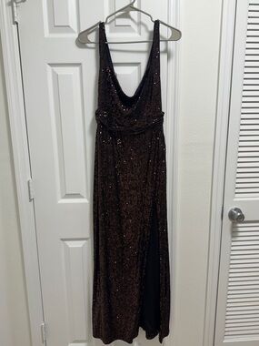 Free People Brown Sequin Prom Dress
